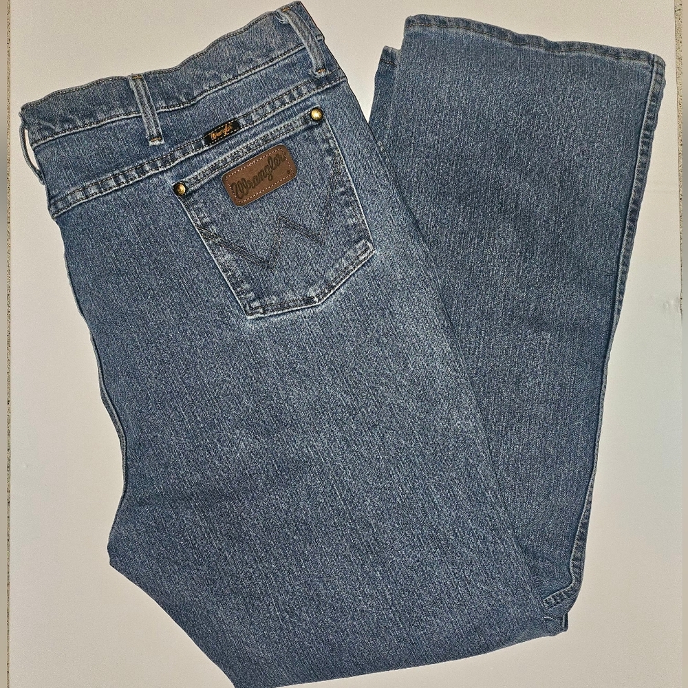 Wrangler Classic Blue Denim Jeans Advanced Comfort 36 Slim Fit